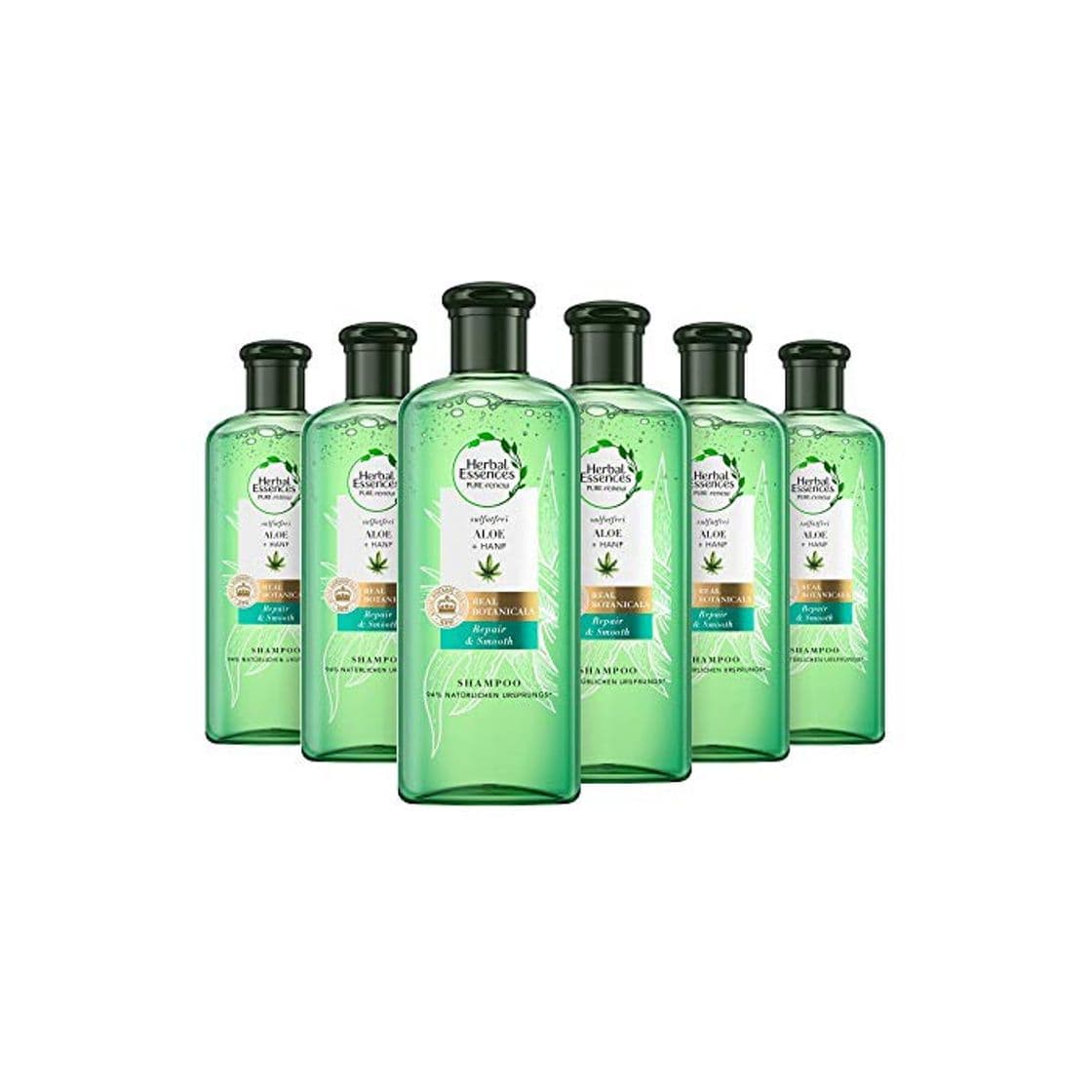 Producto Herbal Essences PURE:renew Repair & Smooth, champú sin sulfatos con aloe