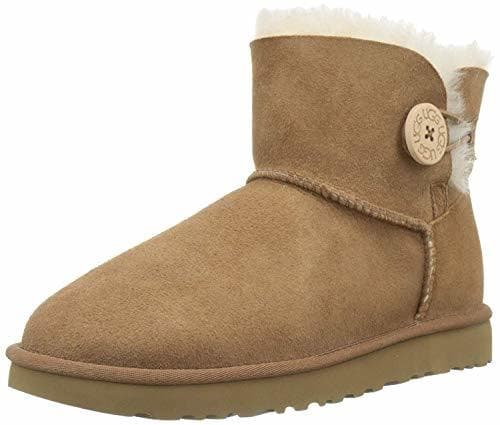 Fashion UGG Mini Bailey Button II 1016422 - Botas cortas para mujerr, Marrón