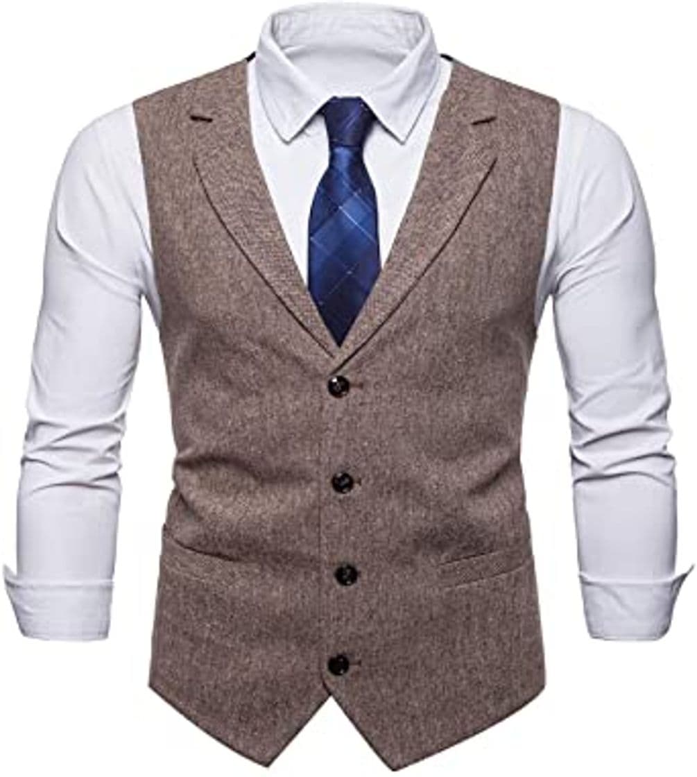 Fashion STTLZMC Hombre Chaleco de Traje Blazers Waistcoat sin Manga 2in1 Formal Boda