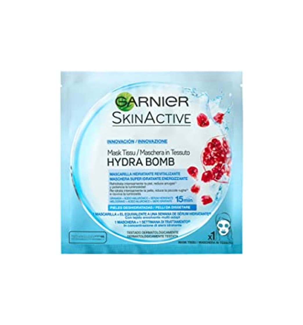 Beauty Garnier SkinActive Hydra Bomb - máscaras faciales (Unisex, Piel mixta, Piel seca, Piel normal, Piel grasosa, Piel sensible, Wet skin, Hydrating, Hidratante, Revitalizador)