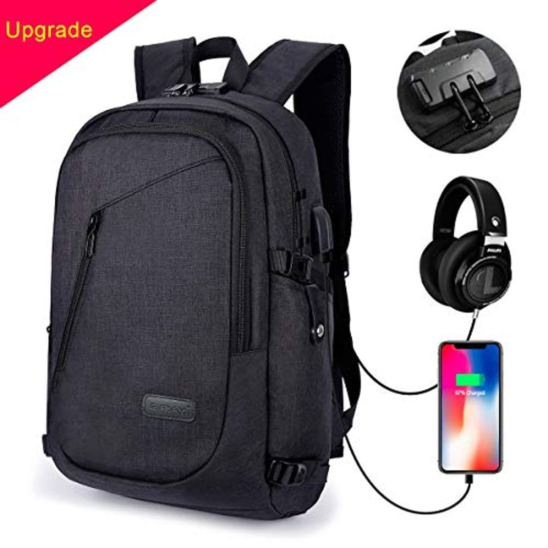 Electronic WENIG Mochila Antirrobo Impermeable