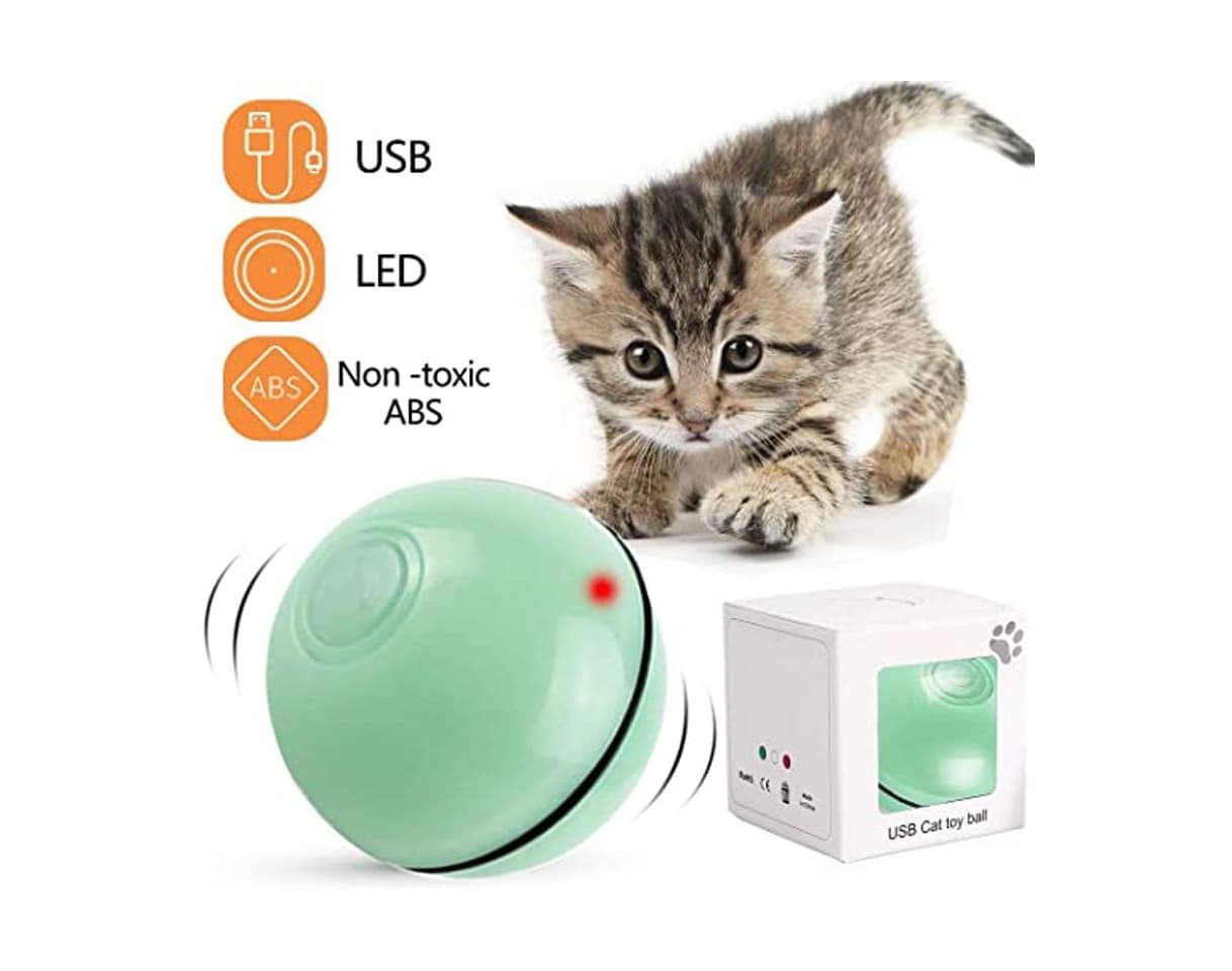 Producto Bola de Gato, Juguetes para Gatos Pelotas, Carga USB Bola Giratoria Automática,