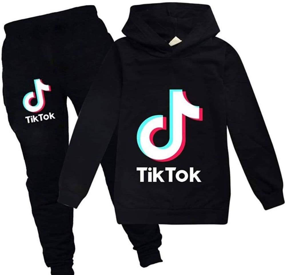 Moda ALAMing TIK Tok Sudadera Unisex con Capucha para niñas Negro Negro