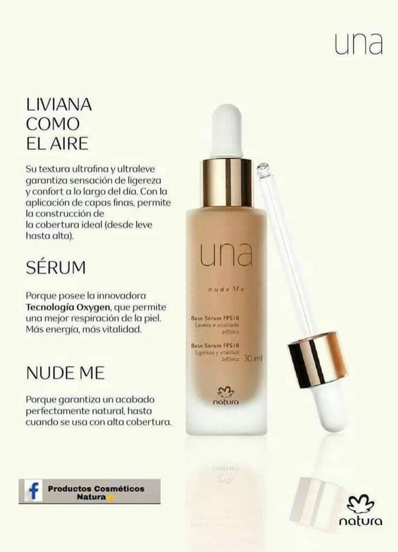 Fashion Base serum nude me, de Natura UNA 