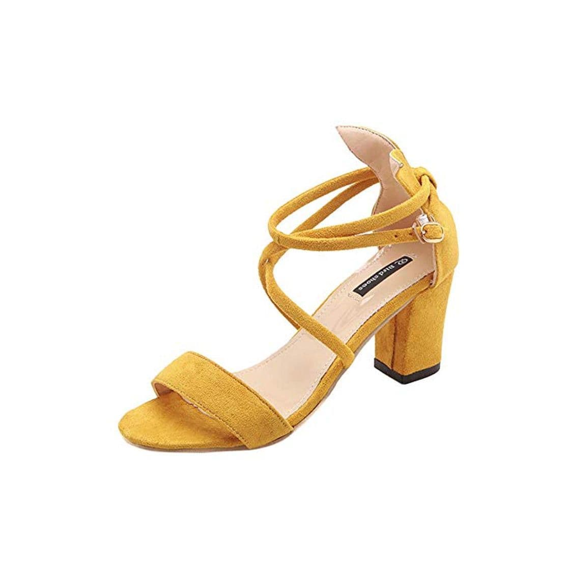 Fashion WAXFAS Correa De Tobillo Tacones Altos Sandalias De Mujer Zapatos De Verano para Mujer De Punta Abierta Tacones Generosos Sandalias De Banquete