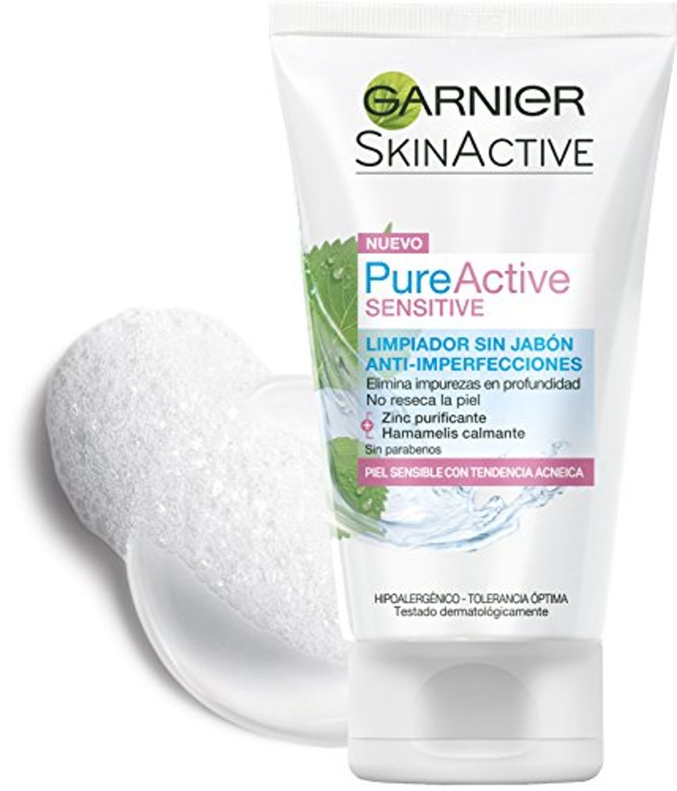 Beauty Garnier Skin Active Pure Active Sensitive Limpiador de poros sin Jabón Anti-Imperfecciones