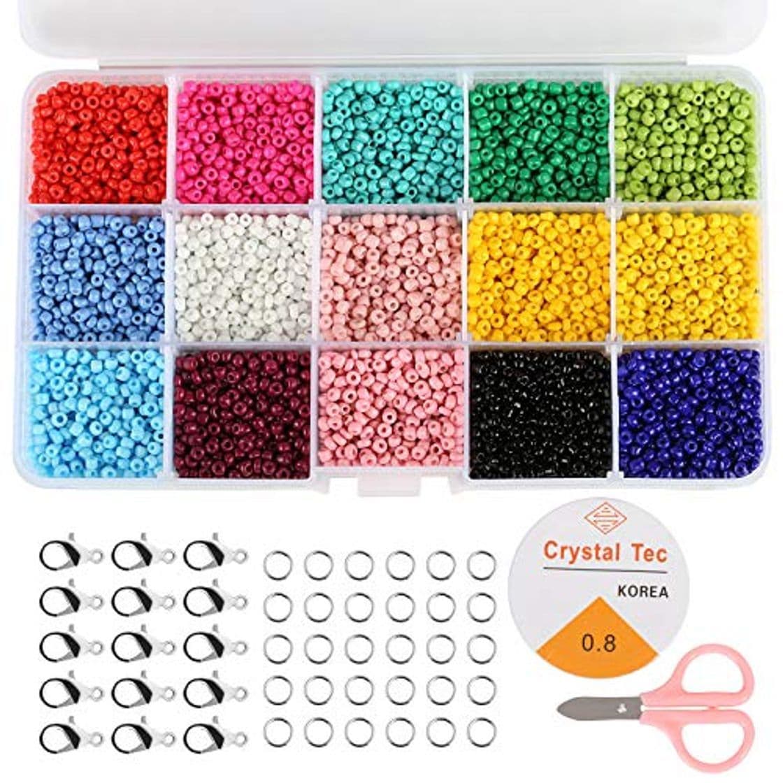 Producto Naler 7500 Cuentas de Colores 3mm Mini Cuentas y Abalorios Cristal para