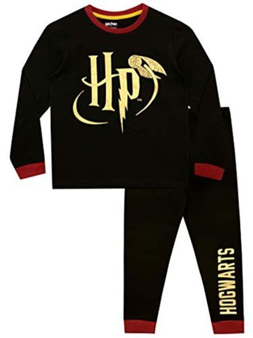 Fashion HARRY POTTER Pijamas de Manga Larga para niños Hogwarts Negro 12