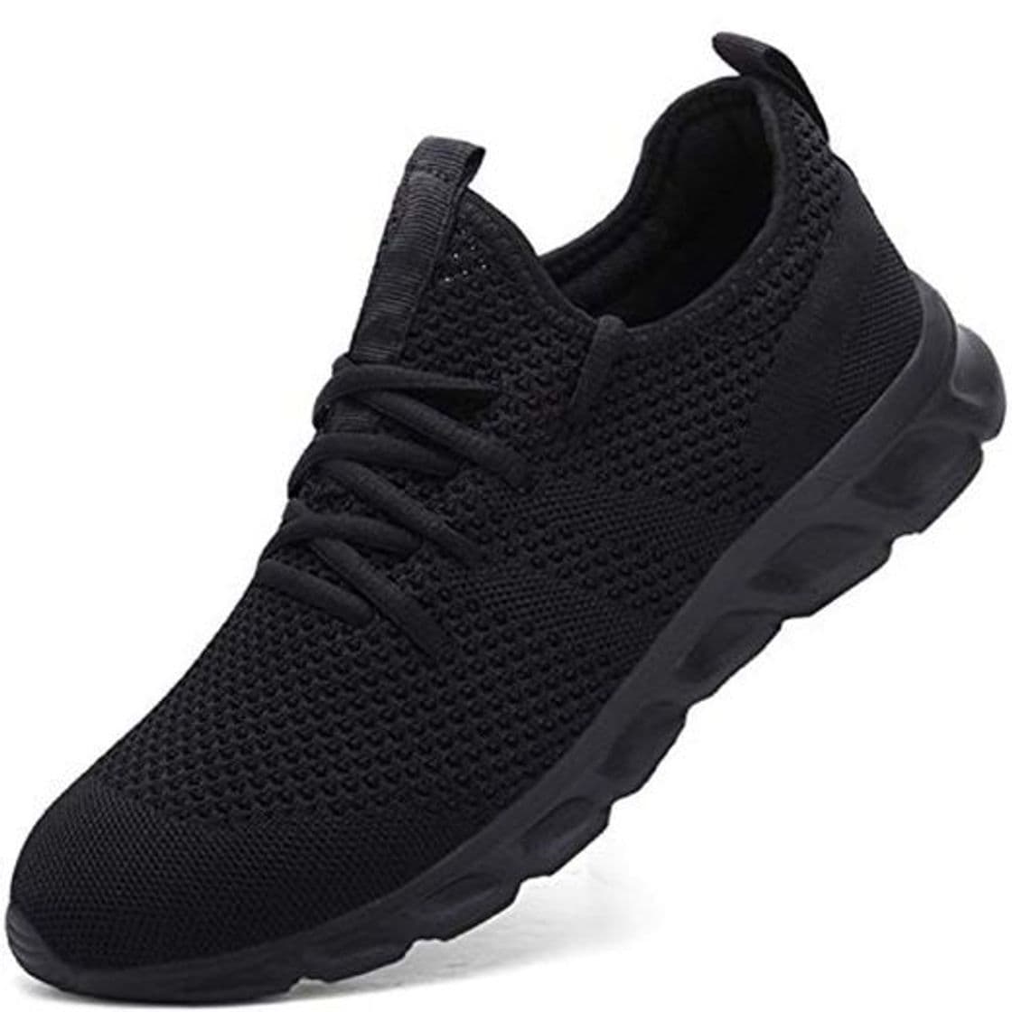 Fashion Zapatillas de Running para Hombre Casual Tenis Asfalto Zapatos Deporte Fitness Gym Correr Gimnasio Deportives Transpirables Seguridad Atlético Trekking Bambas Plataform Sneakers Negro 41 EU