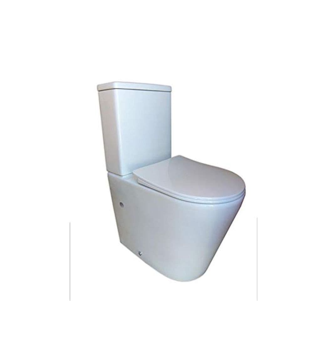 Producto Pack WC de Inodoro Round compacto adosado a la pared con salida dual y sistema rimless