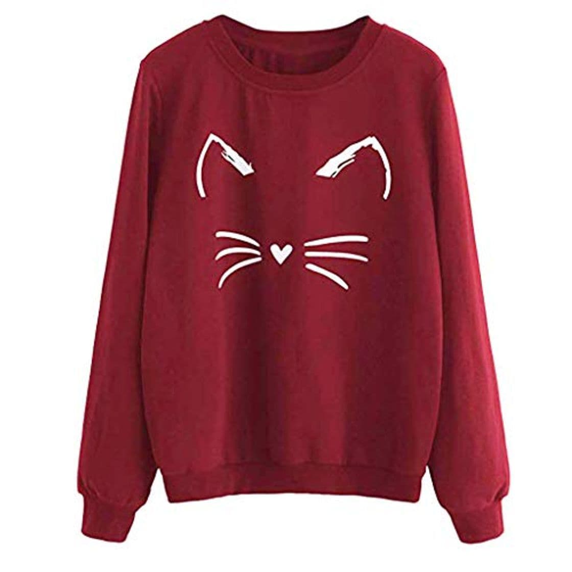 Producto JUTOO Arriba Mujeres otoño e Invierno Gato Weater Cuello Redondo Manga Larga