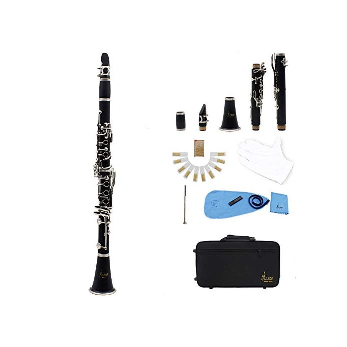 Product ammoon LADE Clarinete ABS 17 Bb Plana Soprano Binocular Clarinete con Cork