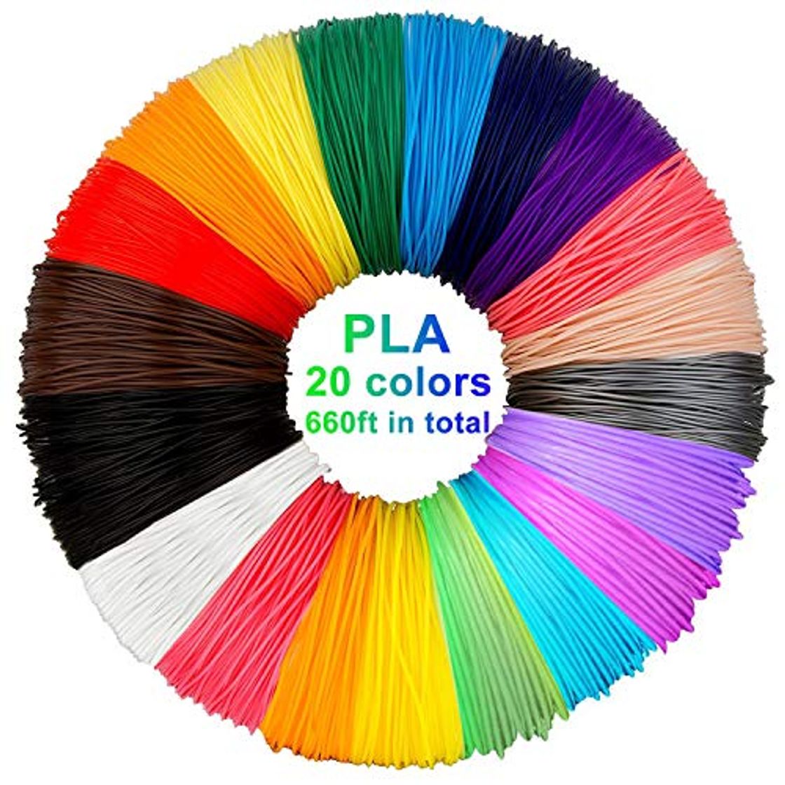 Product 3D pluma filamento 20 colores 10m PLA Materiales de Impresión 3D para