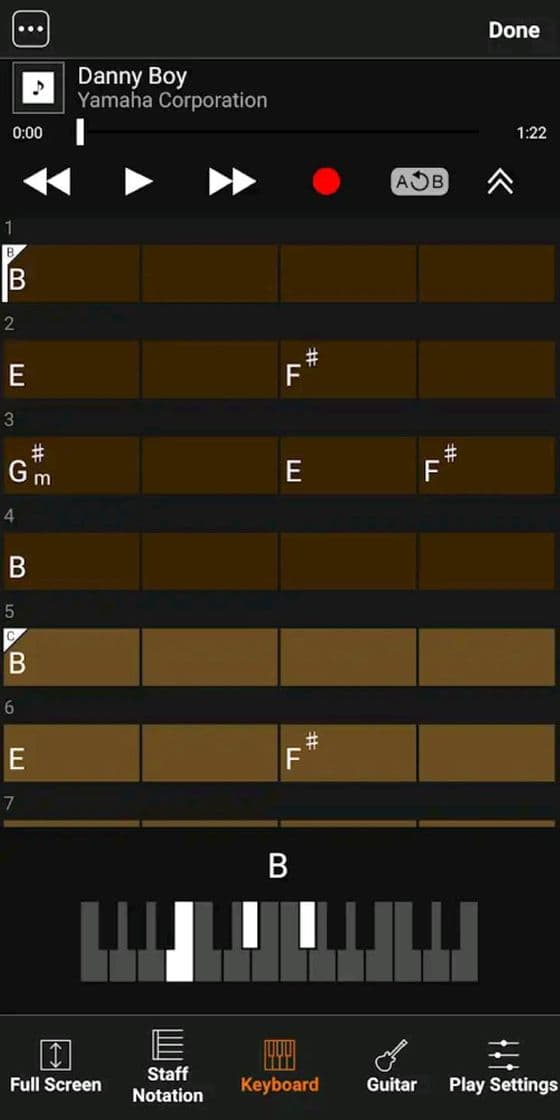 App Chord tracked