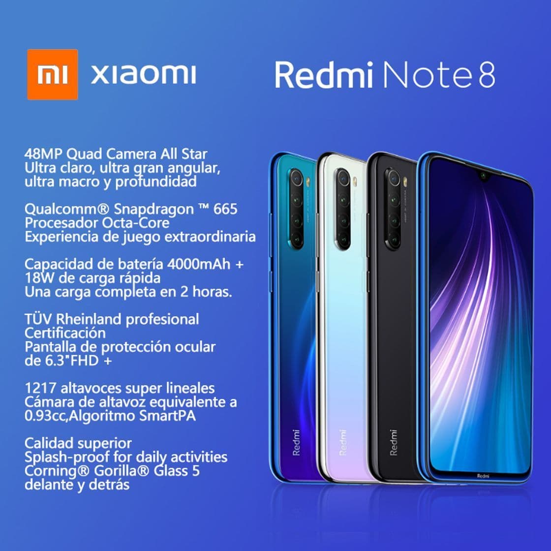 Electrónica Xiaomi Redmi Note 8 Teléfono 4GB RAM