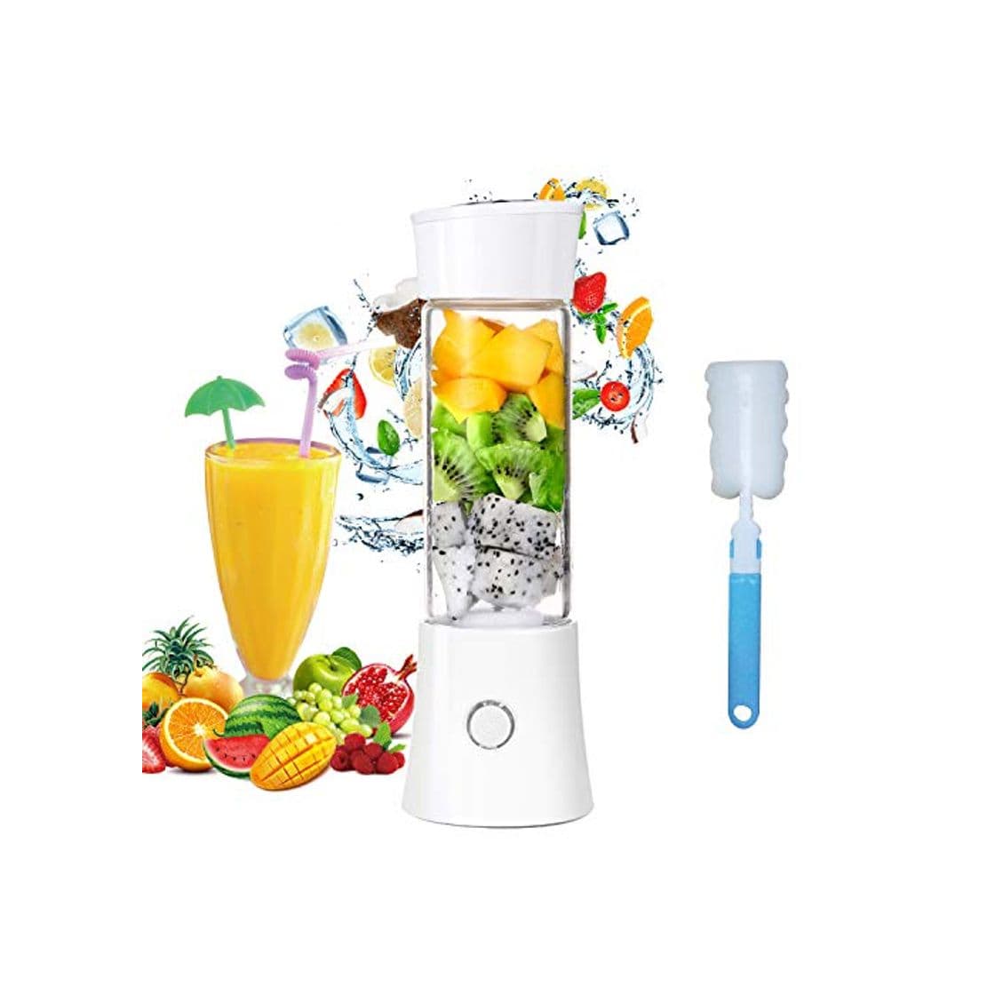 Product Exprimidor Eléctrico Zumo Portátil, Extractor de Jugos para Frutas y Verduras, 480mL