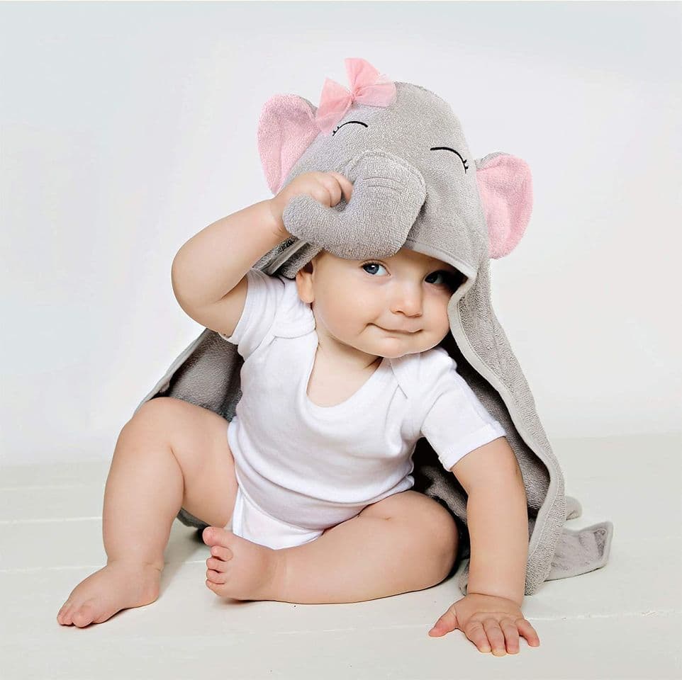 Fashion Hudson Baby, Toalla con Capucha, Pretty Elephant , Unitalla
