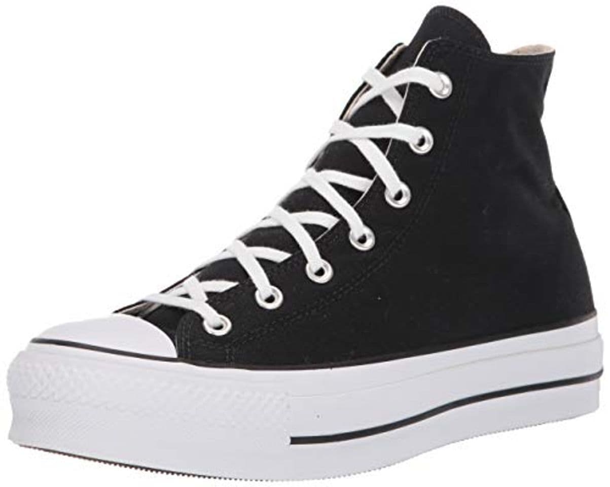 Moda Converse Chuck Taylor CTAS Lift Hi, Zapatillas para Mujer, Negro