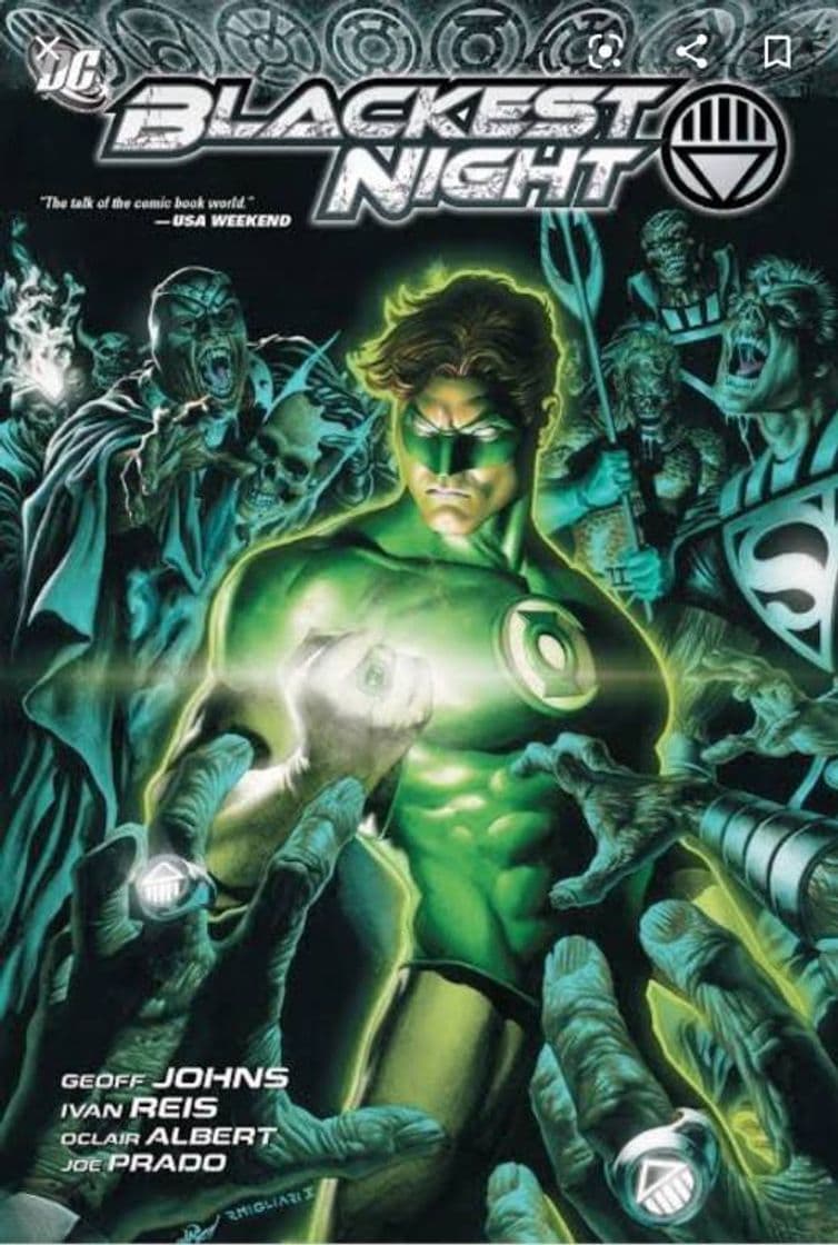 Moda Green lantern, the blackest night