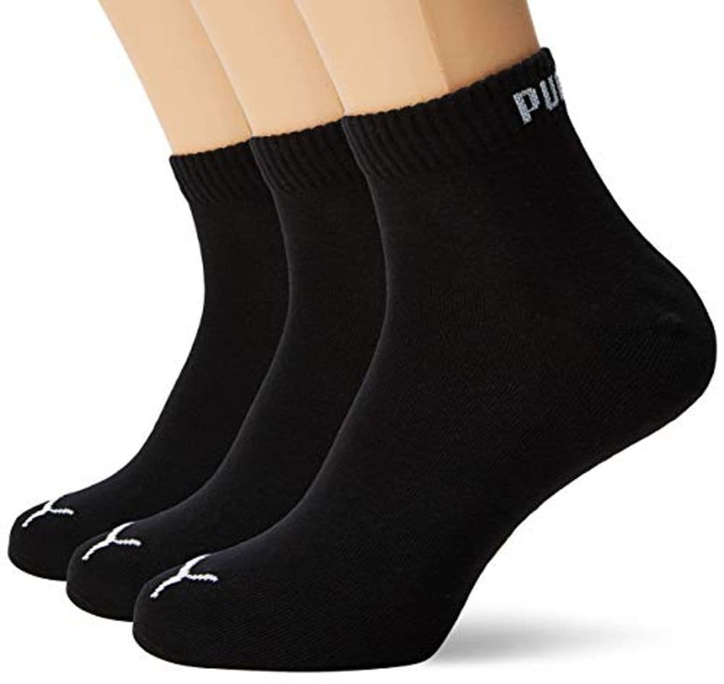 Fashion Puma Quarter 3P - Calcetines de deporte para hombre, color negro, talla