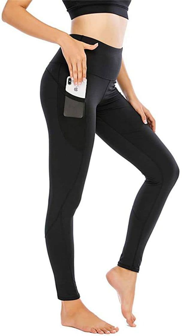 Moda WateLves Leggings de yoga para mujer, cintura alta, bolsillo