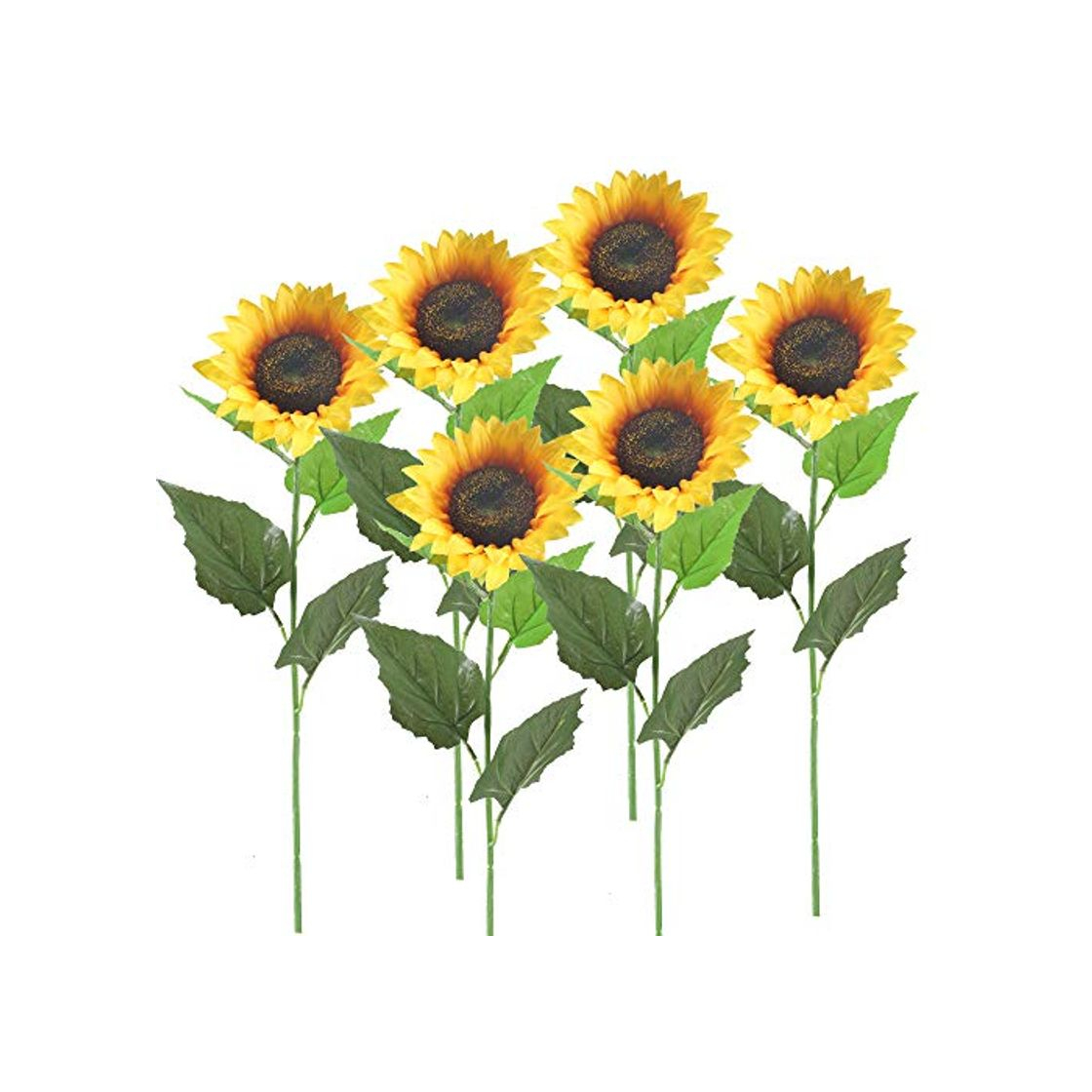 Producto HUAESIN 6pcs Girasoles Artificiales Grandes 62cm Tallo Individual Plastico Flores Artificiales Decoracion Amarilla para Exterior Interior Balcon Maceta Jardinera Cocina Boda Primavera Terraza