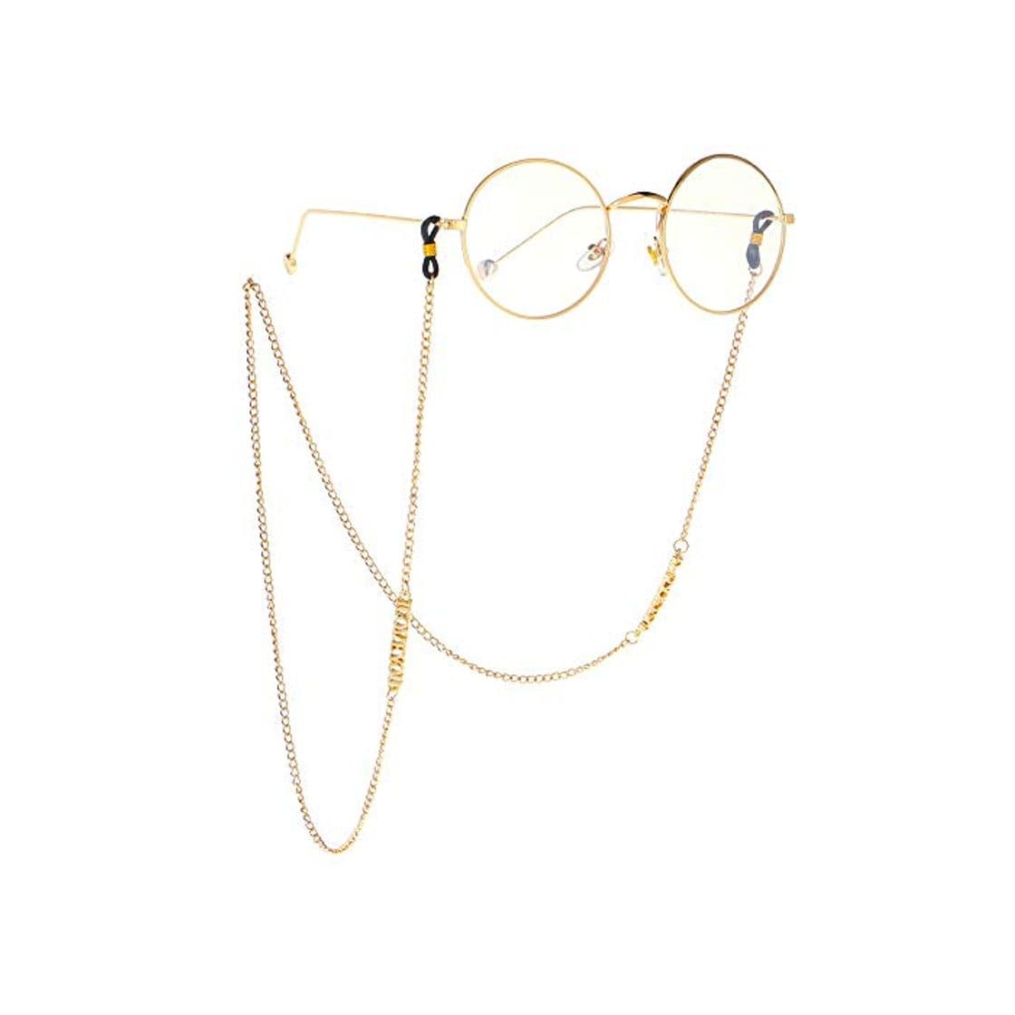 Fashion Collares para mujer El oro letra I LOVE YOU Lentes cadena colgante Accesorios Gafas de sol de los vidrios de la cadena antideslizante de los vidrios metálicos Cadena Para las gafas de la correa de gaf