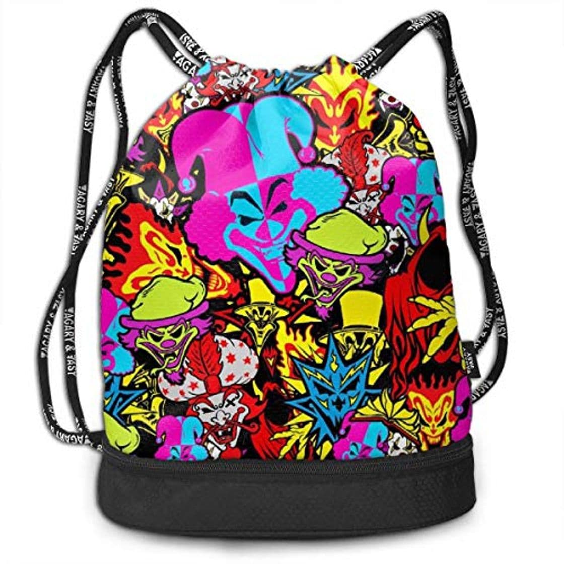 Fashion nbvnc Mochila con cordón Colorful Clown Crop Multifunctional Bundle Backpack Shoulder Bag For Men and Women Printed Rucksack Light Casual Daypack for Shopping Sport Yoga