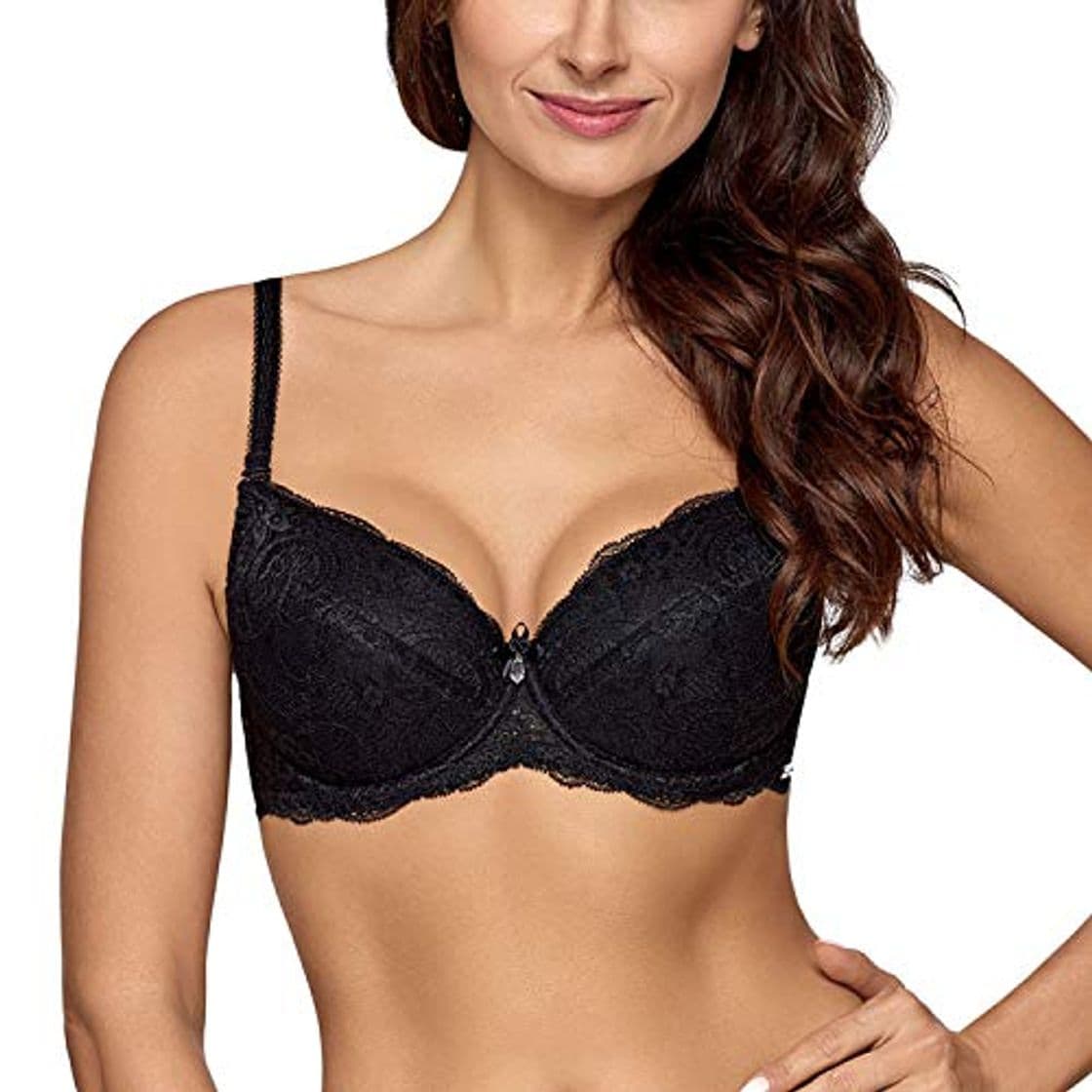 Fashion Ava Sujetador Push-Up con Encaje para Mujeres 1638 Vicky