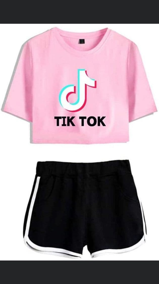 Moda 😍2 Piezas- Camiseta de Manga Corta TIK Tok con Pantalón 