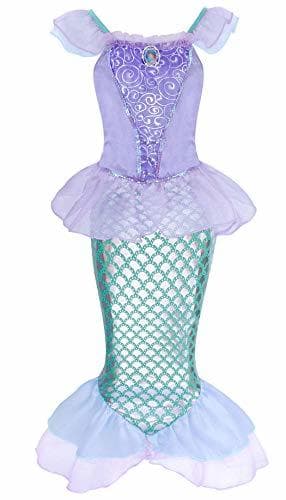 Fashion AmzBarley Pequeña Sirena Sirenita Ariel Princesa Traje Vestido Disfraz Niña Chica Infantil