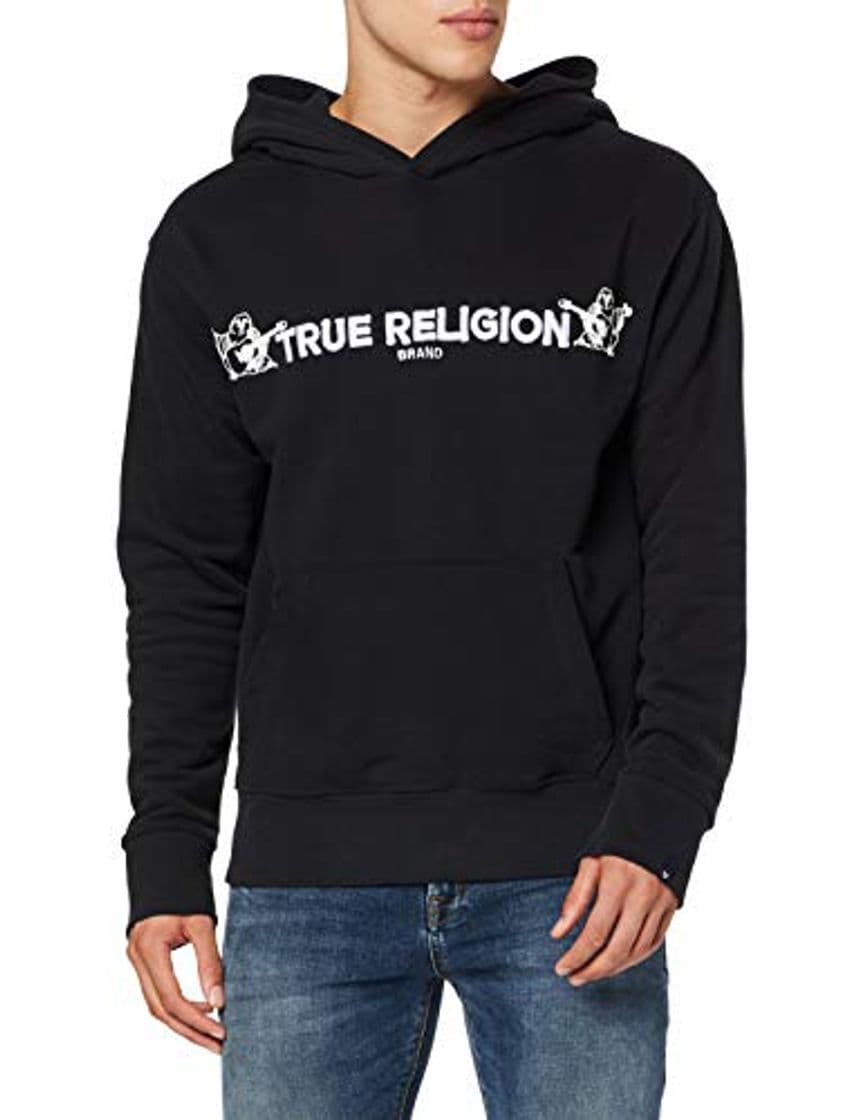 Fashion True Religion Hoody TR Capucha, Negro