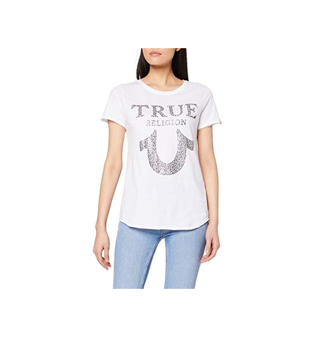 Fashion True Religion Tshirt Chrystal Horseshoe Camiseta, Blanco