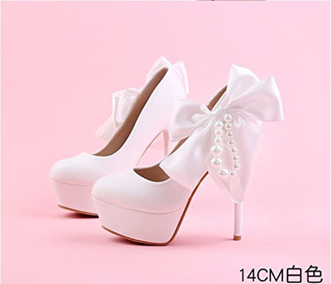 Producto VIVIOO Tacón Alto Súper Tacones con Zapatos Blancos De La Boda Red