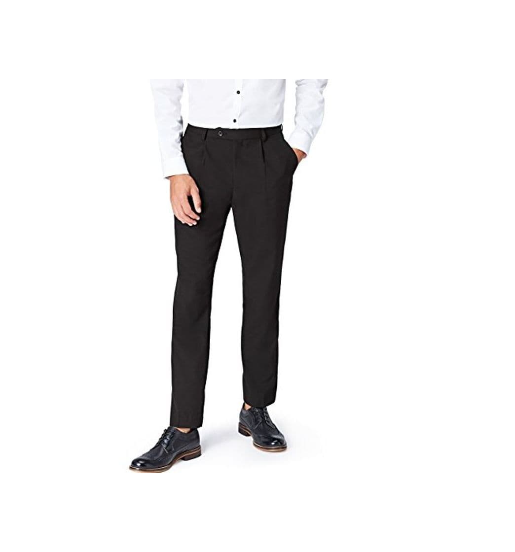 Fashion Marca Amazon - find. Pantalones de Vestir para Hombre, Negro