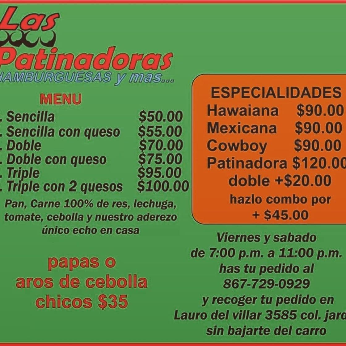 Restaurants Las Patinadoras hamburguesas y mas