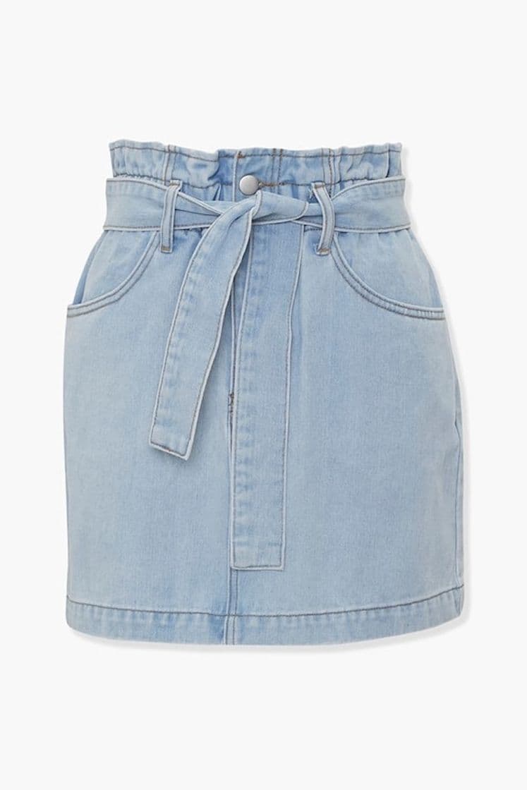 Moda Denim Button-Front Mini Skirt