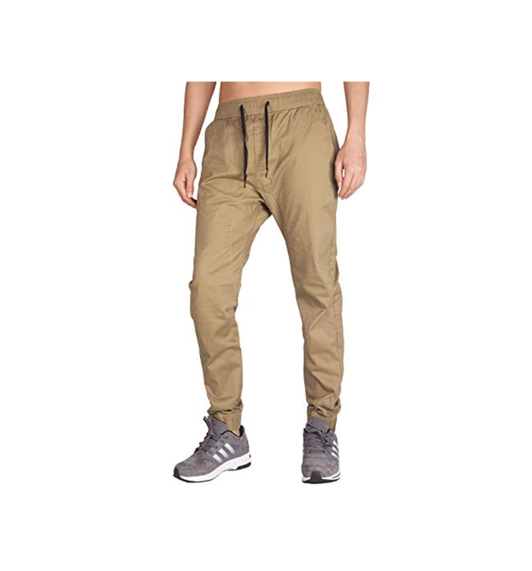 Fashion ITALY MORN Joggers Caqui Pantalones Trekking Hombre Skinny Fit L Caqui