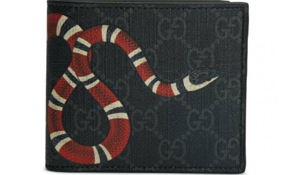 Fashion Gucci Bifold Wallet GG Supreme Kingsnake (8 Card Slots) Beige