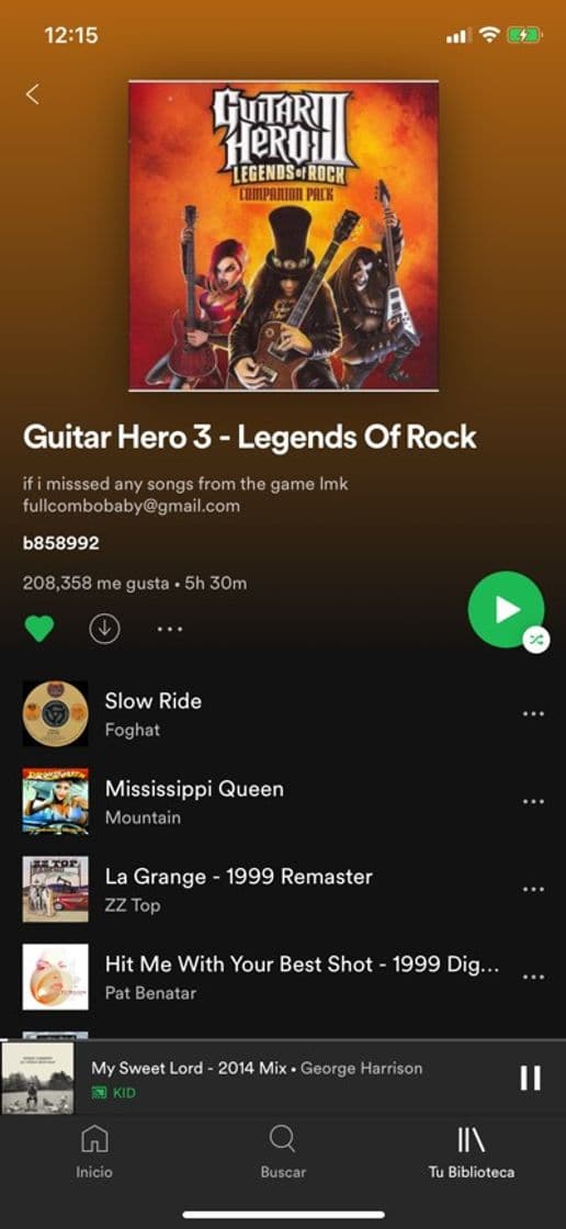 Canción Guitar Hero 3