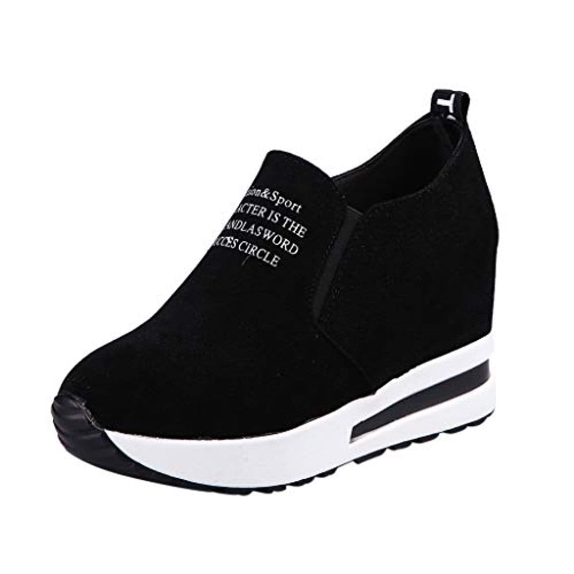 Producto OHQ Zapatillas De Gimnasia Mujer Casual Flock Ponerse Plataforma Gruesa Zapatillas Deportivas