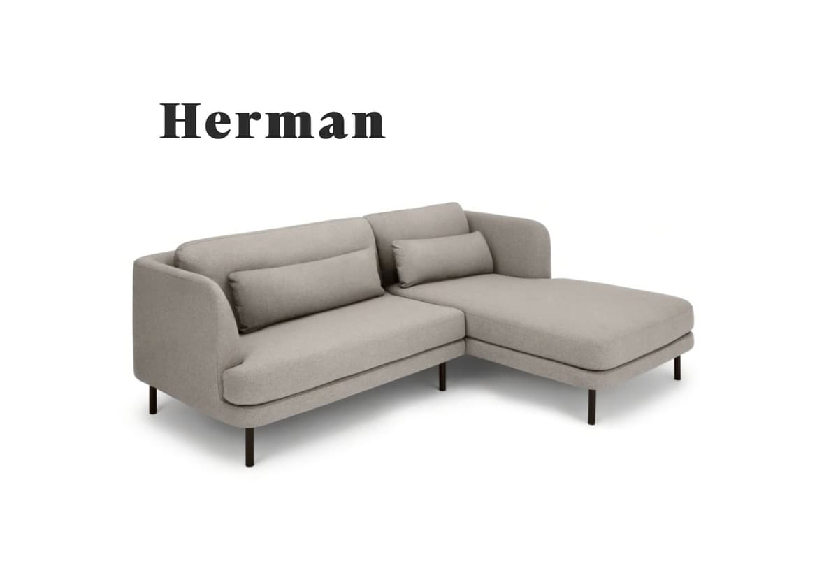 Product Sofá con chaise longue a la derecha Herman, gris