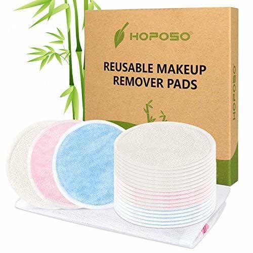 Belleza Discos Desmaquillantes Reutilizables de Bambú 12Pcs Zero Waste Discos Desmaquillantes Con Bolsa