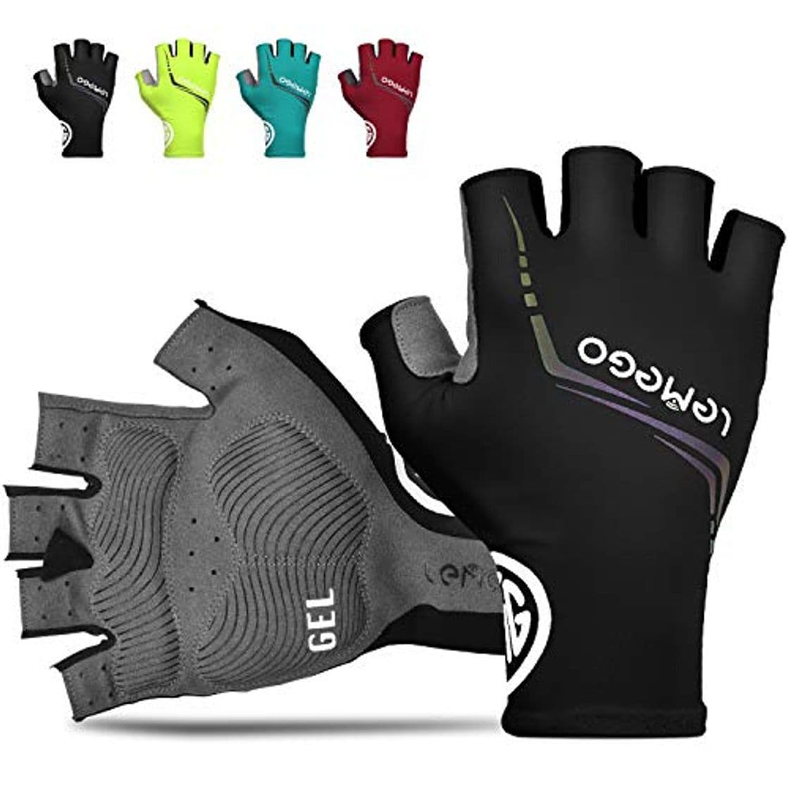 Product LEMEGO Guantes de Ciclismo para Hombre Mujere Guantes Bicicleta Gimnasio Verano Medio