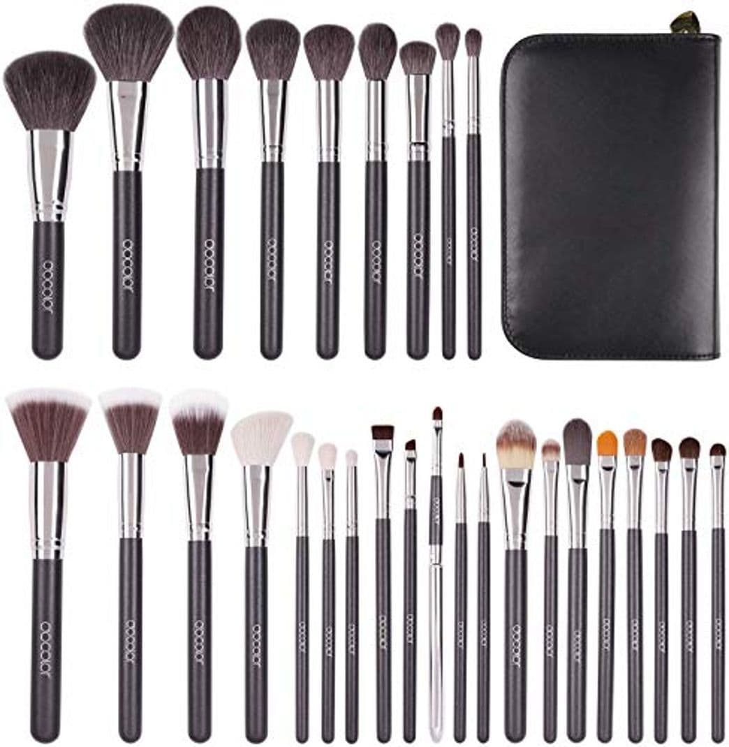 Product Docolor 29Pcs cepillos de maquillaje Set con funda de cuero