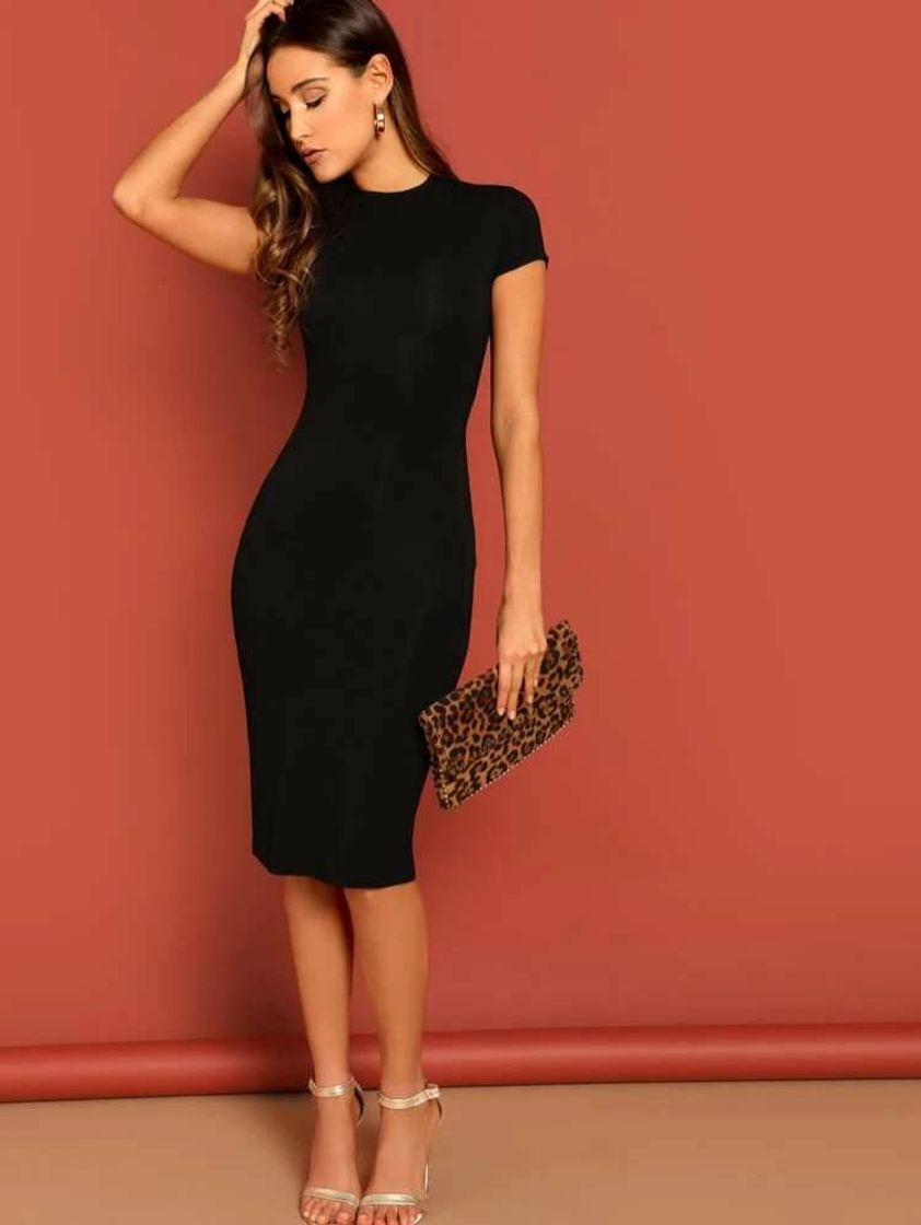 Fashion Solid Bodycon Knee-Length Dress | SHEIN USA