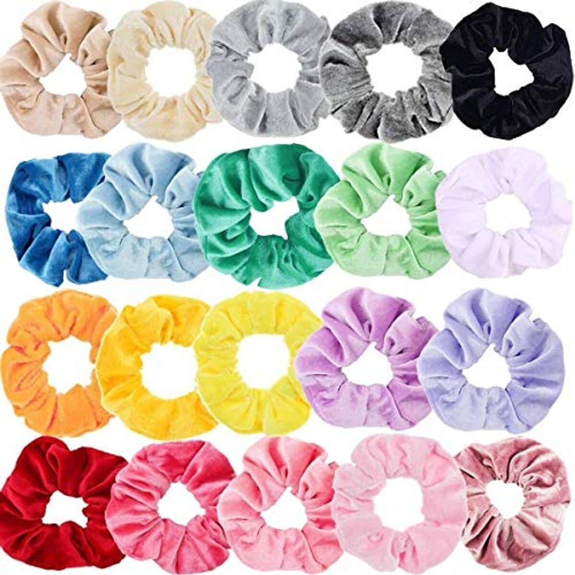 Product Sinwind 20pcs Scrunchies Terciopelo elástico pelo bandas Lazos para el cabello Terciopelo