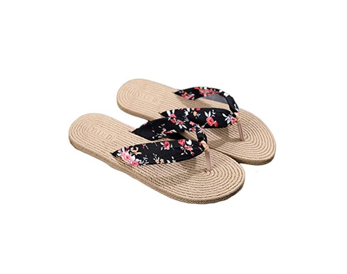 Moda BIUU Chanclas para mujer   Sandalias de imitación de paja de viaje