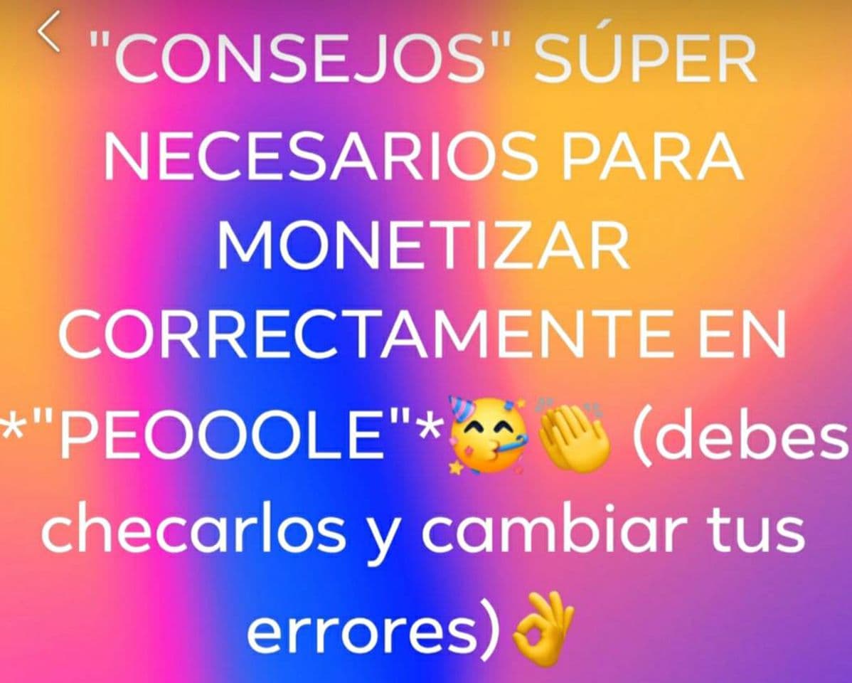 Moda Consejos para monetizar correctamente en peoople🥳👌 
✅