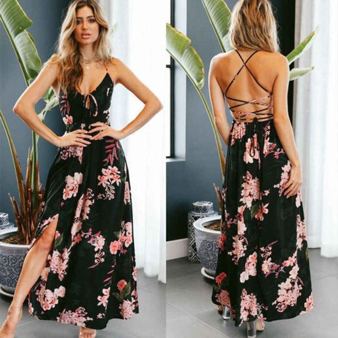 Producto Vestidos De Verano para Mujer Boho Correas De Espagueti De Encaje Sin